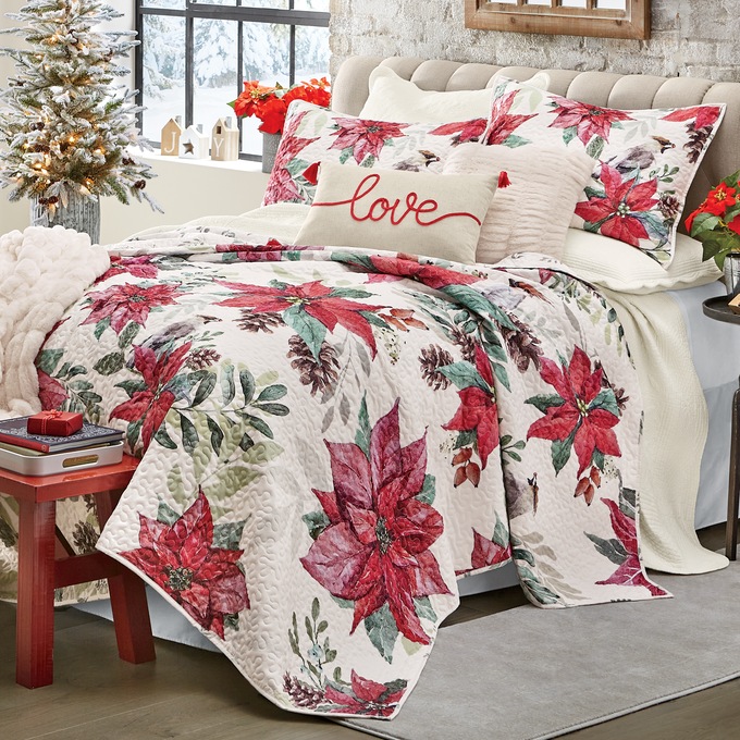 Poinsettia Oversized Quilt, , large