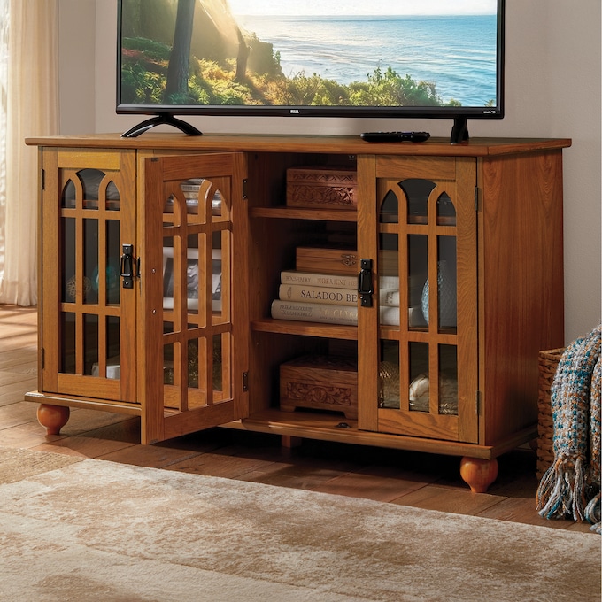 Arched Mission-Style TV Stand, , large