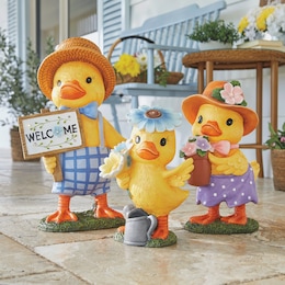 Set of 3 Resin Ducks, , large