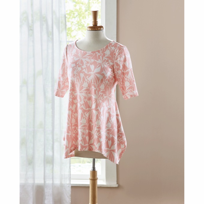Mona Hanky-Hem Tunic, Pink White, large