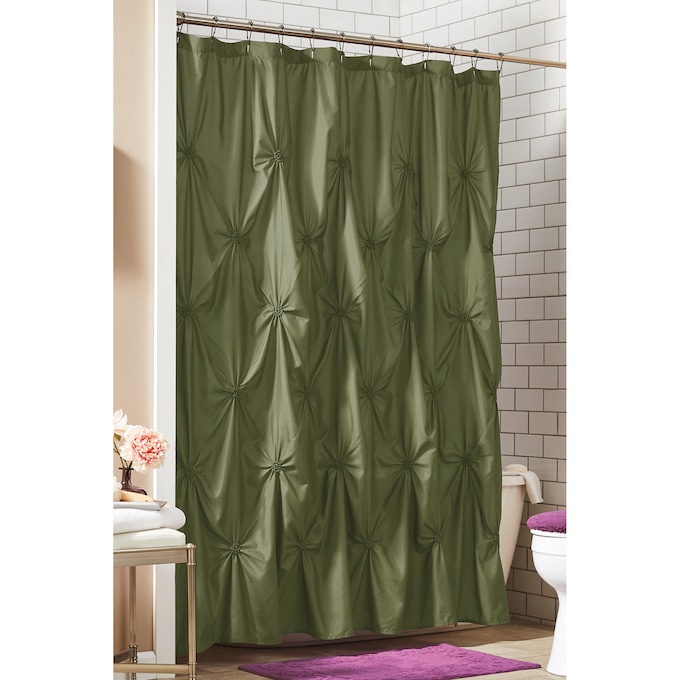 Serene Ruched Shower Curtain, , large