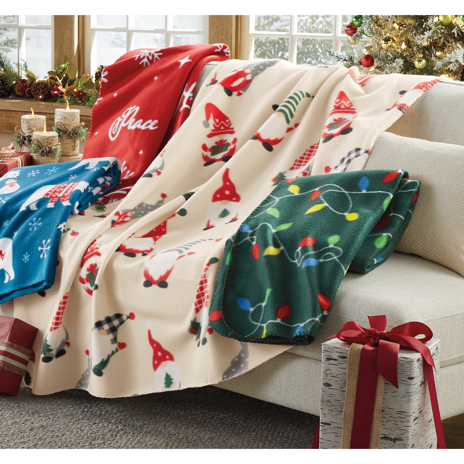 Christmas shop fleece blankets