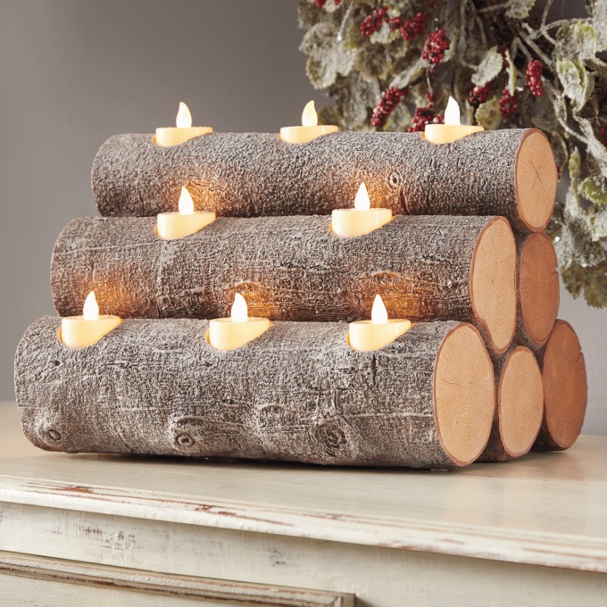 Wood Stack Candleholder, , large