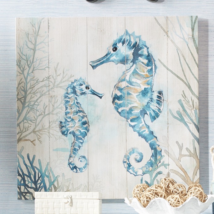 Gold Foil Seahorse Wall Art, , large