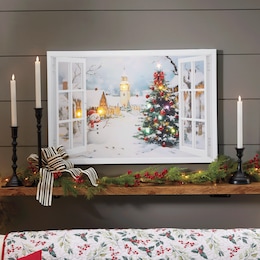 Lit Winter Wonderland Window Wall Art, , large