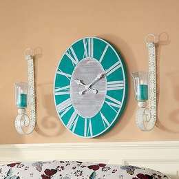 Distressed Oval Clock, , large