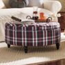 Plaid Storage Ottoman, , large