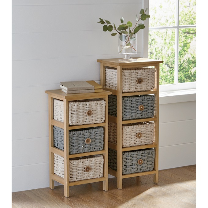 Woven 3 Basket Stand, , large