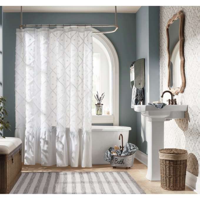 Cate Chenille Shower Curtain, , large