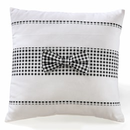 Gingham Bow Accent Pillow, , large