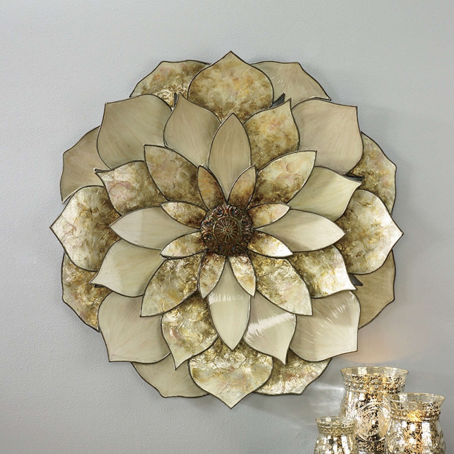 Capiz Flower and Wall Sconce Pair Country Door
