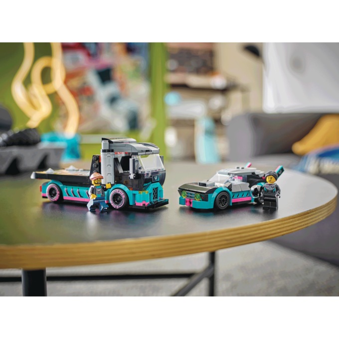 LEGO City Race Car and Car Carrier Truck, , large