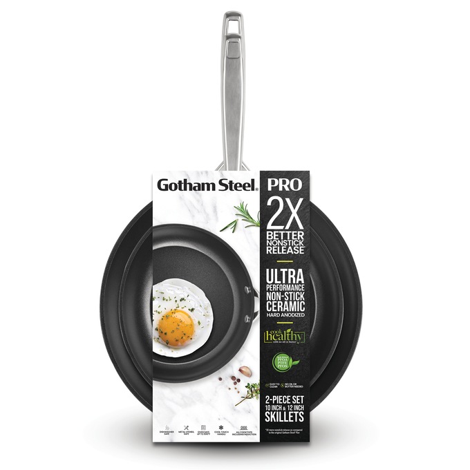 Gotham Steel Hard Anodized 2-Piece Fry Pan Set, , large