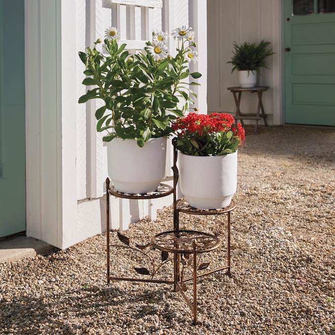 3-Tier Bird & Leaf Plant Stand, , large