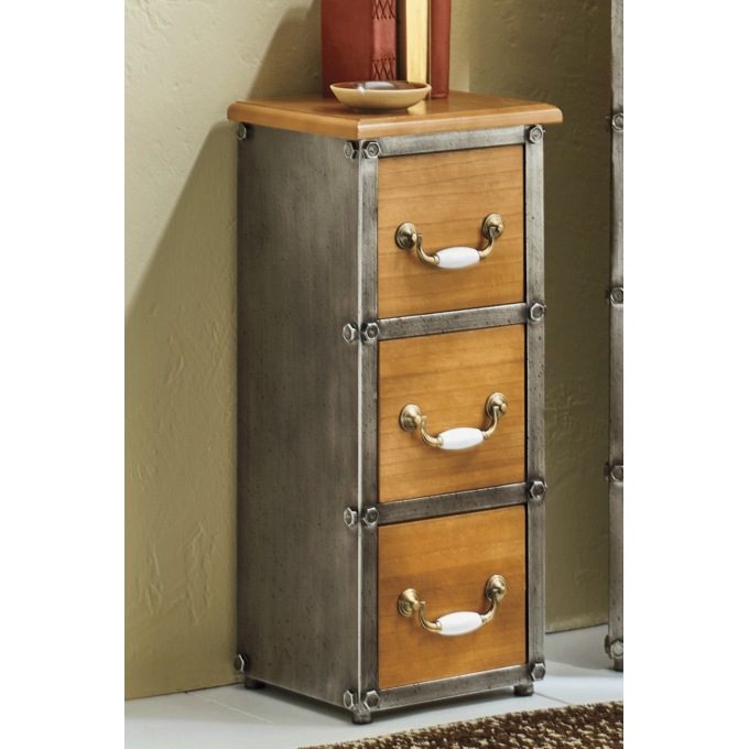 Rustic Industrial 3-Drawer Cabinet, , large