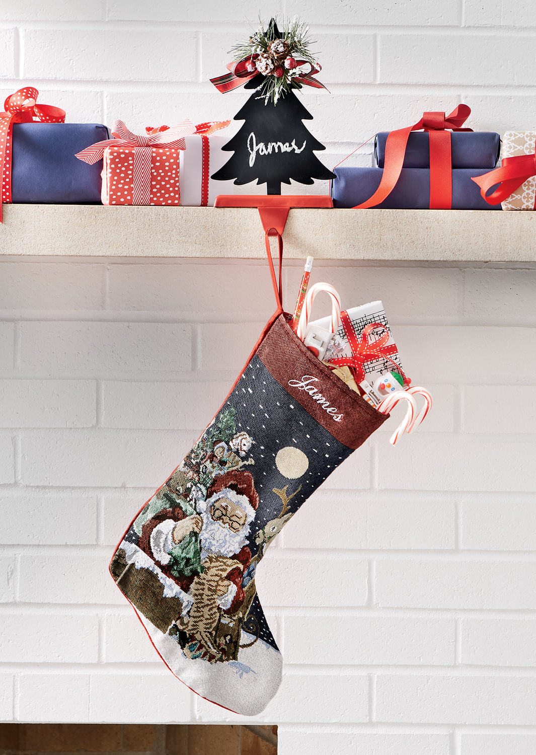 Chalkboard Christmas Tree Stocking Holder Country Door