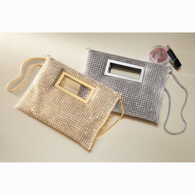 Rhinestone Clutch Crossbody Bag, , large