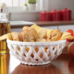 Ceramic Woven Serving Bowl, , large