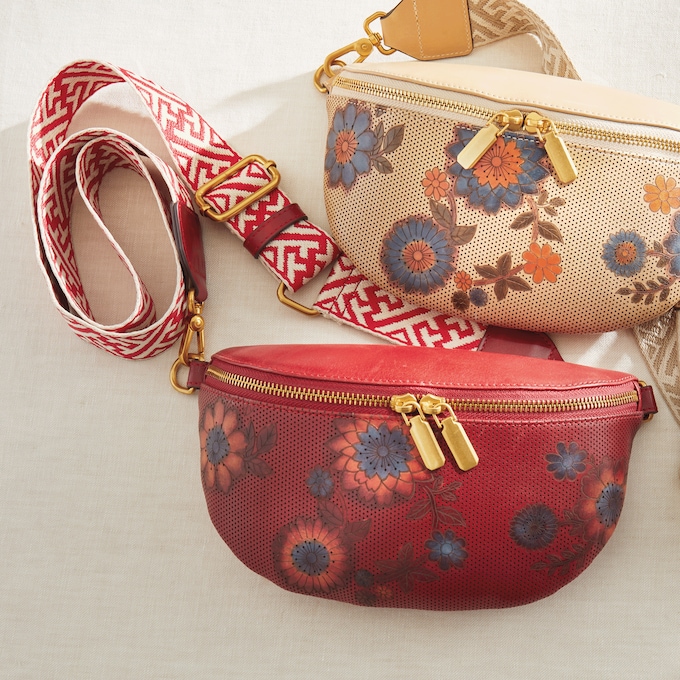 L'Artiste Artisanluv Hand-Painted Genuine Leather Crossbody by Spring Step, Red Multi, large