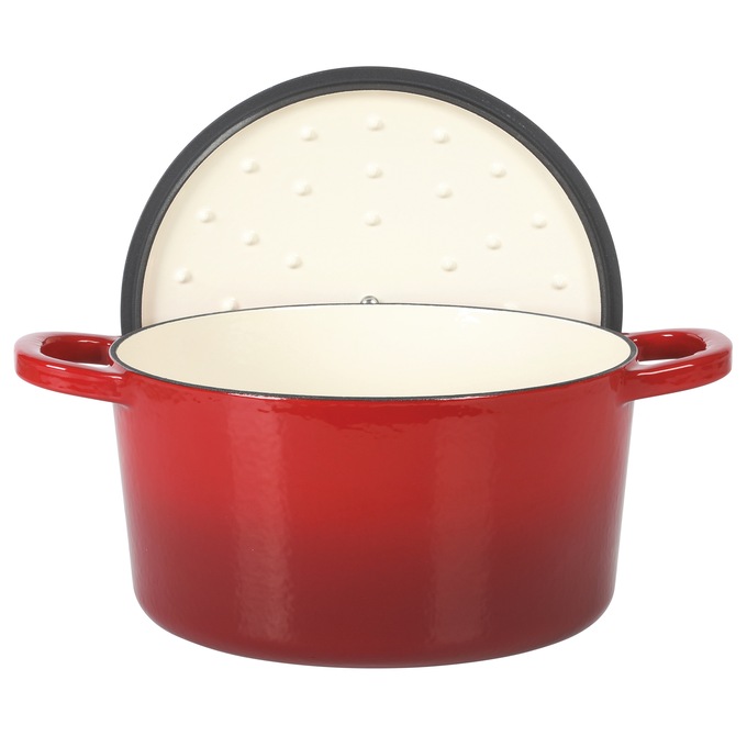 Crock Pot Artisan 6-qt. Enameled Cast Iron Dutch Oven with Lid, Gradient Red, large