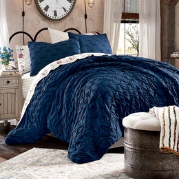 Ravello Pintuck Comforter, Navy, large