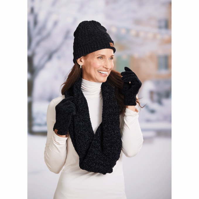 Crazy Soft Chenille Hat/Scarf/Glove Set, , large