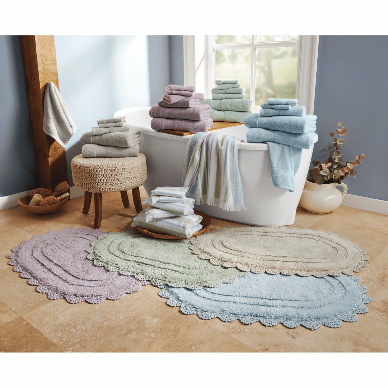 Oval top bath mat