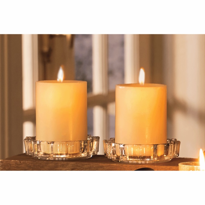Set of 2 Glass Candle Plates, , large