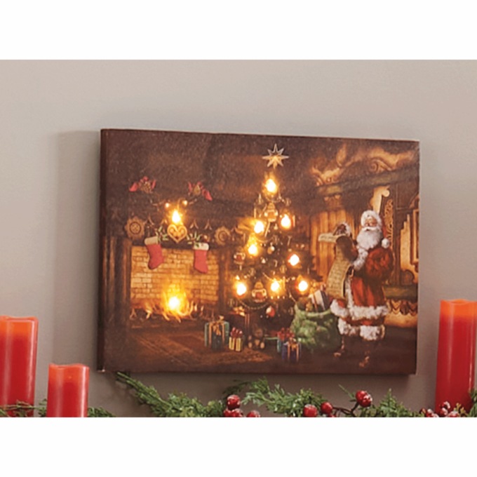 Lit Santa Deliver Wall Art, , large