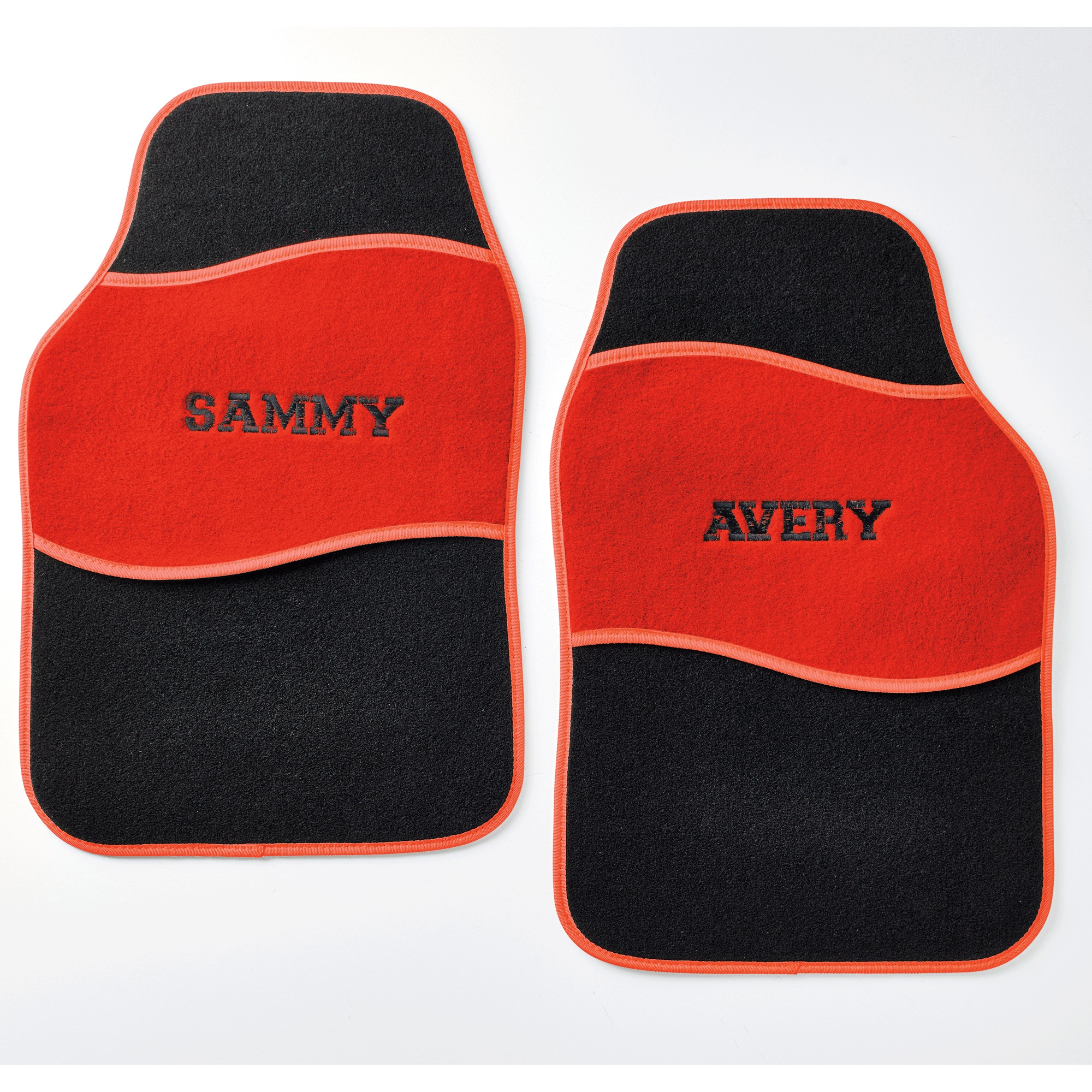 Personalized Set of 2 Car Mats, Red, large
