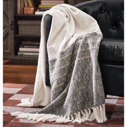 Textured Accent Stripe Throw, , large