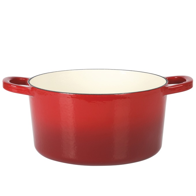 Crock Pot Artisan 6-qt. Enameled Cast Iron Dutch Oven with Lid, Gradient Red, large