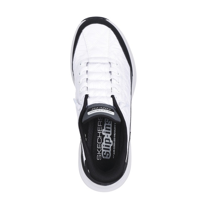 Skechers Women's Slip-Ins Martha Stewart Contour Foam Shoe, White Black, large