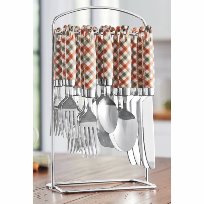20-Piece Hanging Patterned Flatware Set, , large