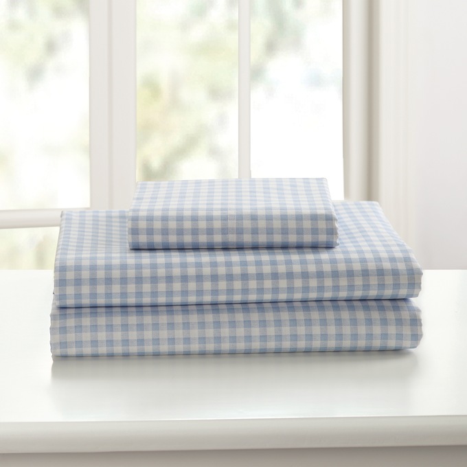 250-Thread Count Cotton Gingham Sheet Set, , large