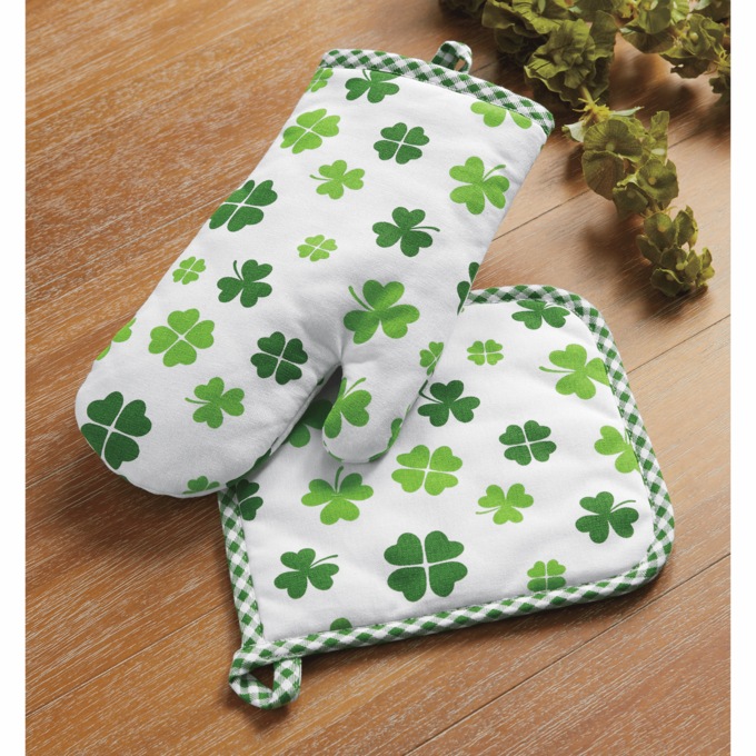 Lucky Potholder and Oven Mitt Set, , large
