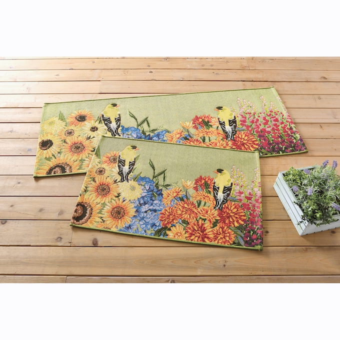 Indoor/Outdoor Garden Birds Rug, , large