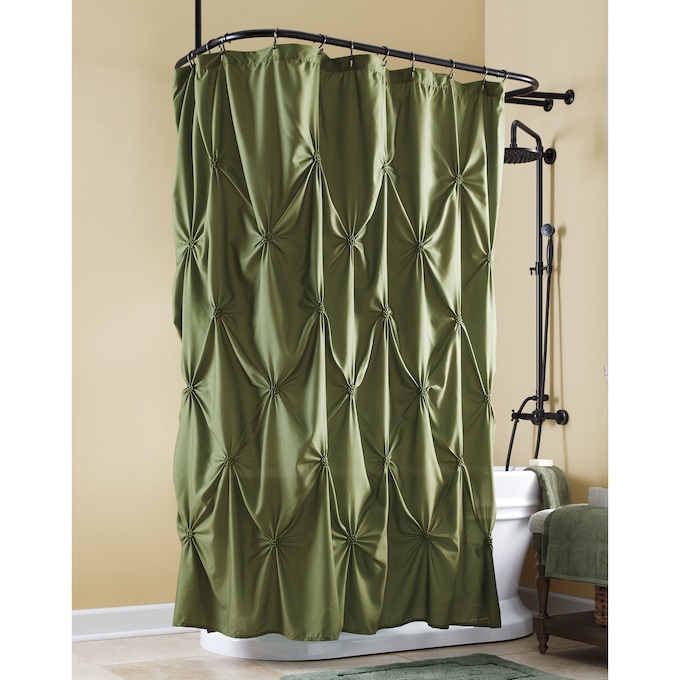 Serene Ruched Shower Curtain, , large