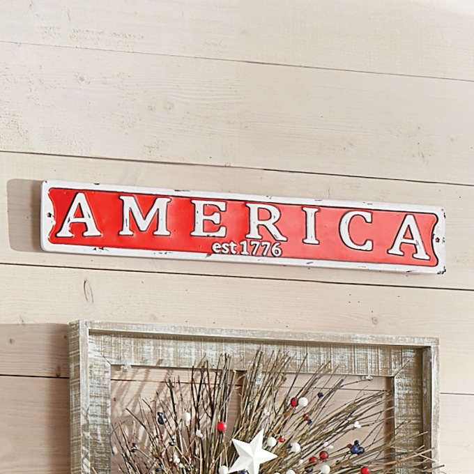 America Enamel Sign, , large