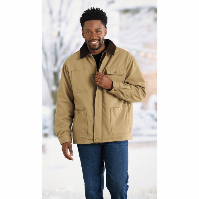 Flannel-Lined Barn Coat, , large