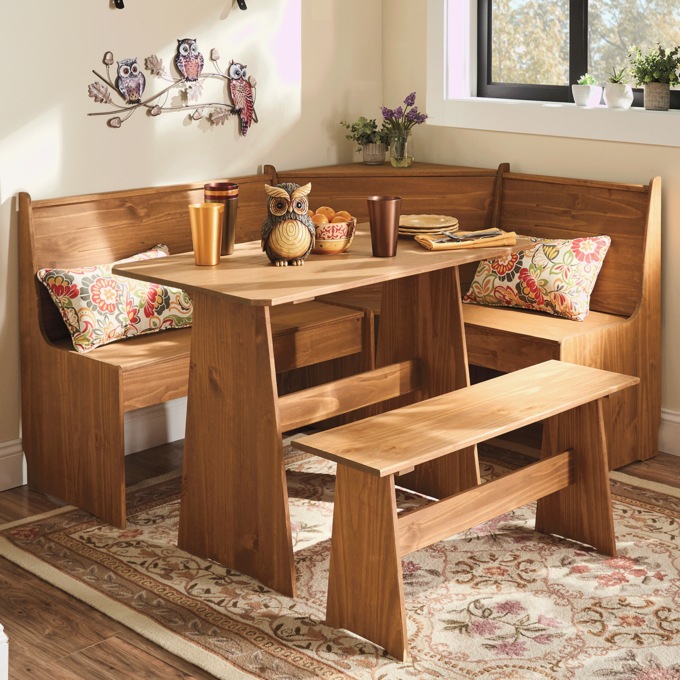 Essen Pine Dining Nook with Bench, , large