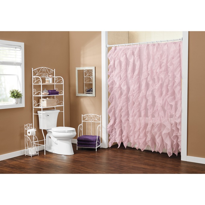 Cascade Shower Curtain, Blush, large