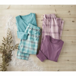 4-Piece Plaid PJ Set, , large