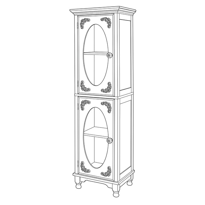 Vintage-Style Tesorino Tall Towel Cabinet, , large