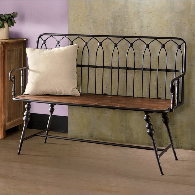 Farmhouse Metal Bench, , large