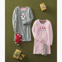 Holiday Friends Microfleece Nightshirt and Socks Set, , large