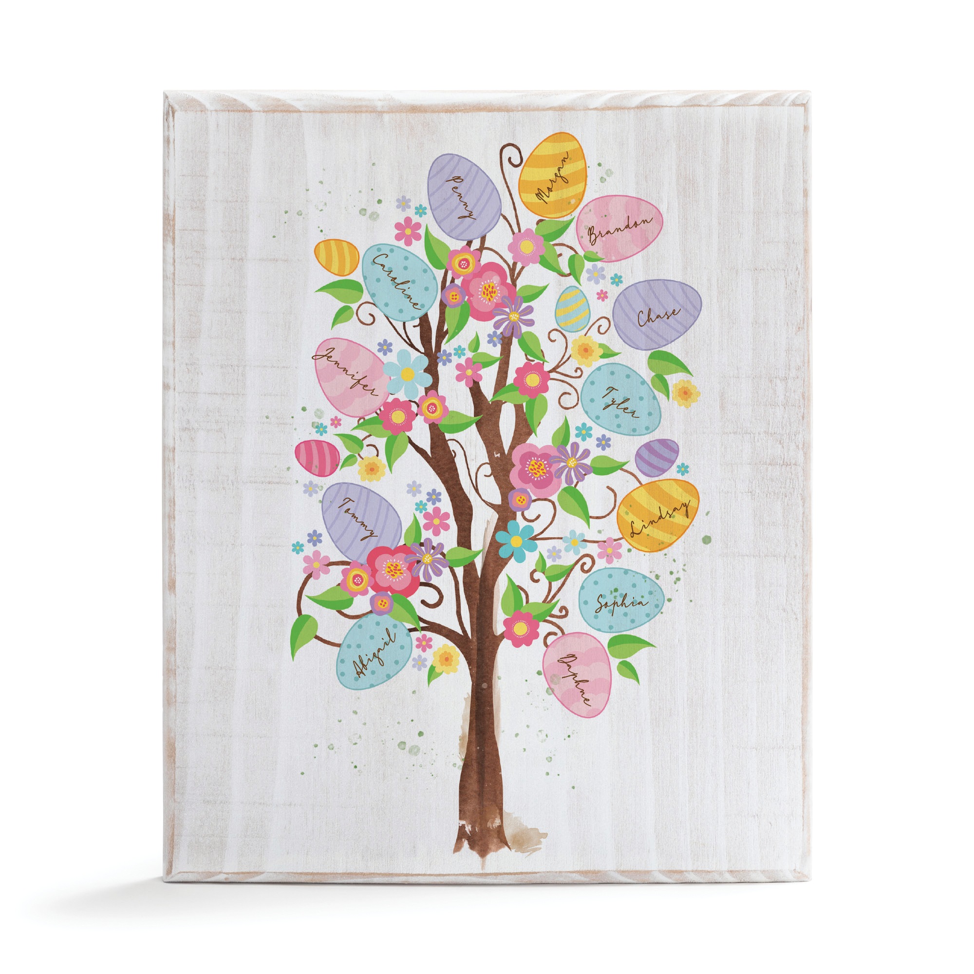 Personalized Easter Egg Tree Wall Art, , large