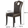 Faux-Leather Nailhead Dining Chair with Elegant Scalloped Back, , large