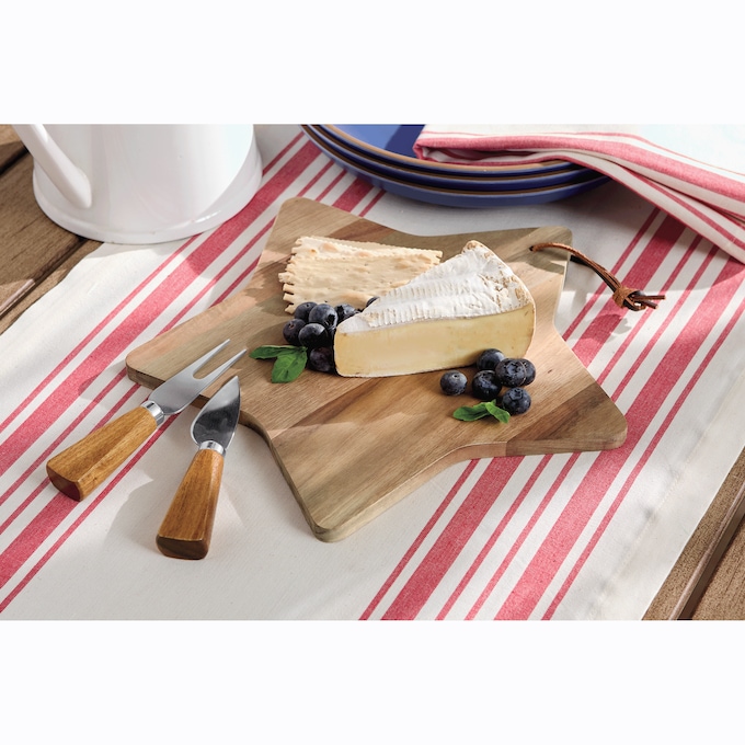 3-Piece Wooden Star-Shaped Cheese Board Set, , large