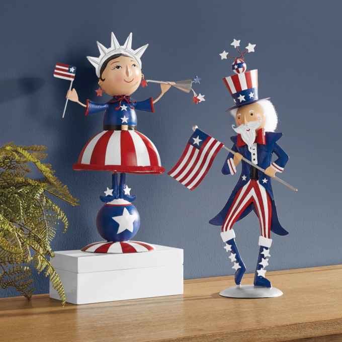 Lady Liberty or Jolly Uncle Sam Figurine, , large